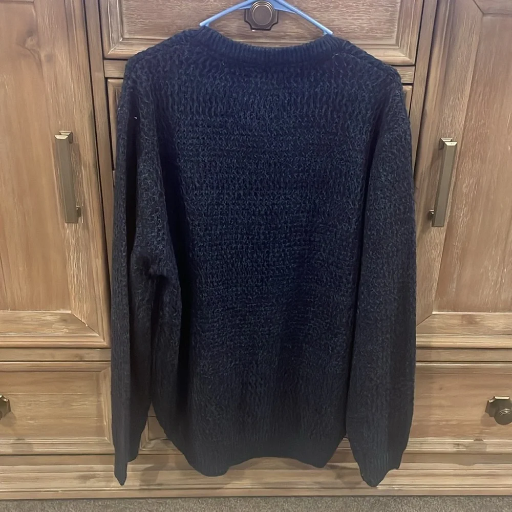 Weatherproof Vintage‎ Mens Textured Knit Crewneck Sweater/Blue